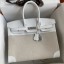 Knockoff Hermes Birkin 35 Handmade Bag In Toile & White Clemence Leather JM101mD64