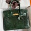 Replica Fashion Hermes Birkin 30 Handmade Bag In Green Crocodile Porosus Shiny Skin JM1677Vw59