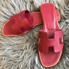 Copy 1:1 Hermes Oran Slide Sandals In Ruby Epsom Calfskin JM496OR71