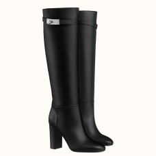 Copy Hermes Story Boots In Black Calfskin Leather JM1635ex34
