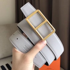 Hermes Officier Belt Buckle & White 38MM Strap JM947Ym74