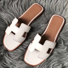 Hermes Oran Sandals In White Swift Leather JM277Sy67