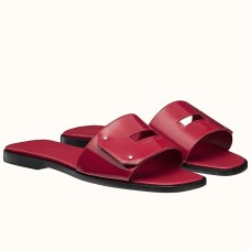 Hermes View Sandals In Ruby Patent Leather JM688aM39