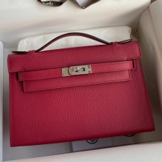 Knockoff Hermes Kelly Pochette Handmade Bag In Ruby Epsom Calfskin JM1595tp21