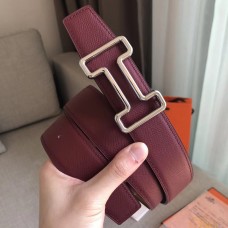 Knockoff Hermes Tonight 38MM Reversible Belt In Ruby/Gold Epsom Leather JM1259YI96