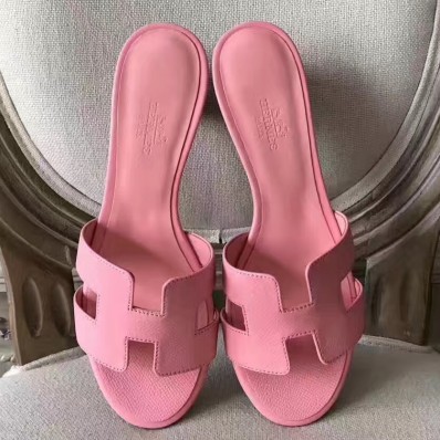 Cheap Hermes Oasis Sandals In Pink Epsom Leather JM1167Zm92