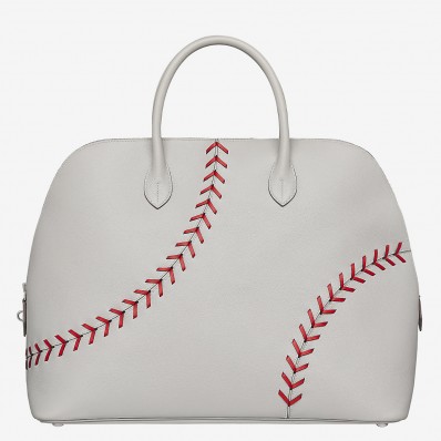 Designer Hermes Gris Perle Bolide 1923 45 Baseball Bag JM1741SU34