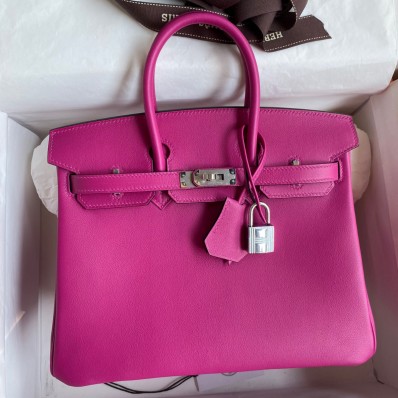 Fake Hermes Birkin 25 Retourne Handmade Bag In Rose Purple Swift Calfskin JM2042Lm57