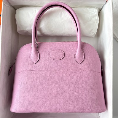 Fashion Hermes Bolide 1923 27 Handmade Bag In Mauve Sylvestre Epsom Calfskin JM1706UE80