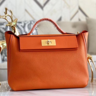 Hermes 24/24 29 Bag In Pink Clemence Calfskin JM1296vX95