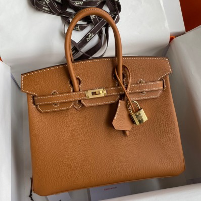 Hermes Birkin 25 Handmade Bag In Gold Epsom Calfskin JM1121bF80