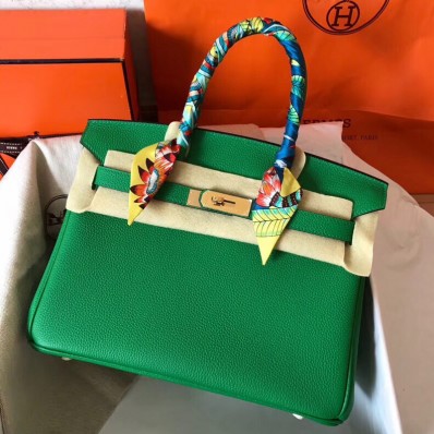 Hermes Birkin 30 Handmade Bag In Bambou Clemence Leather JM1211bW68