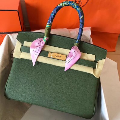 Hermes Birkin 30 Handmade Bag In Canopee Clemence Leather JM1079tu77