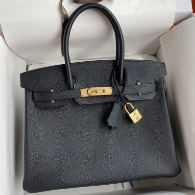 Hermes Birkin 30 Retourne Handmade Bag In Black Epsom Calfskin JM1054jI77