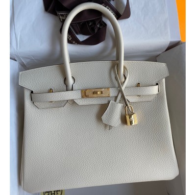 Hermes Birkin 30 Retourne Handmade Bag In Nata Clemence Leather JM939Qv86