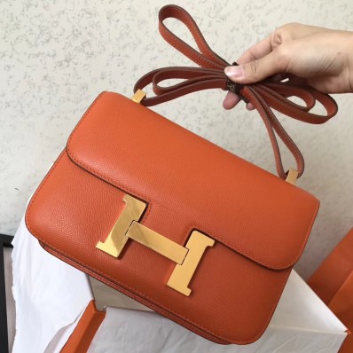 Hermes Constance 24 Handmade Bag In Orange Epsom Leather JM1401jk62
