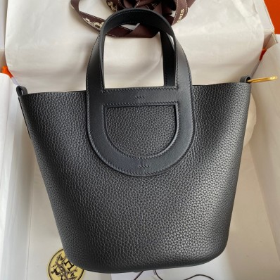 Hermes In The Loop 18 Handmade Bag in Black Clemence Leather JM1745vU99