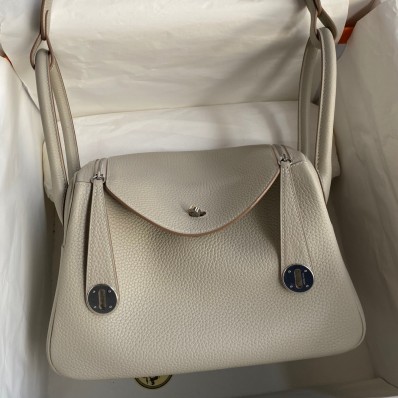Hermes Lindy 26 Handmade Bag In Beton Clemence Leather JM1469Sy67
