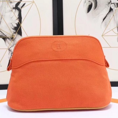 Hermes Medium Bolide Travel Case In Orange Cotton JM780vF44
