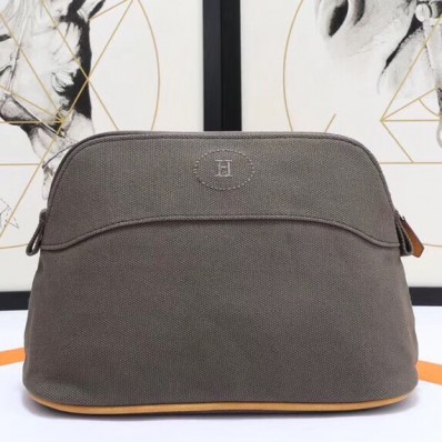 Hermes Medium Bolide Travel Case In Taupe Cotton JM193io40