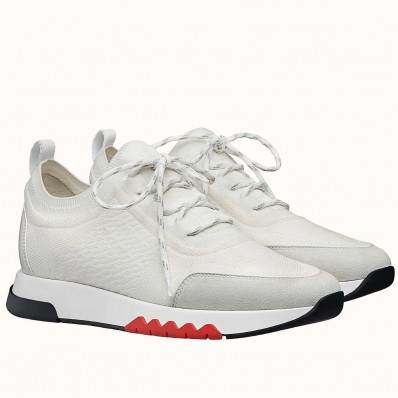 Hermes Men's Addict Sneakers In White Knit JM1863jo45
