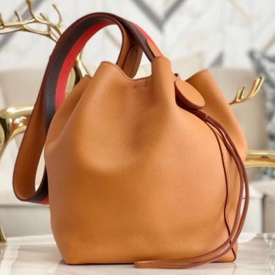 Imitation Hermes Licol 17cm Bag In Tan Evercolor Calfskin JM1709QA81