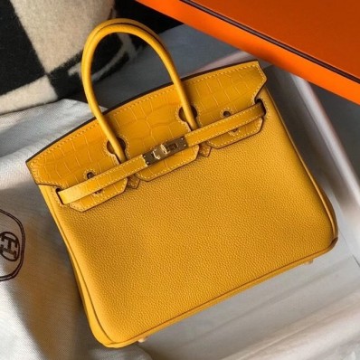 Imitation Hermes Touch Birkin 25cm Limited Edition Yellow Bag JM1932Qt35