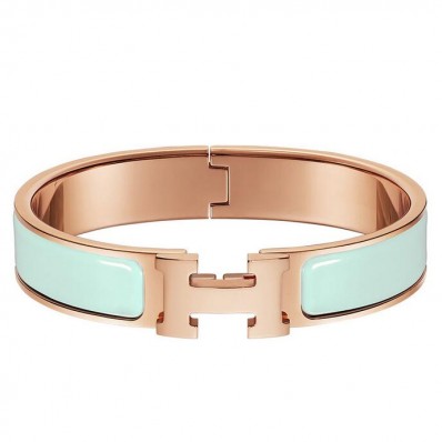 Knockoff Hermes Aqua Enamel Clic H PM Bracelet JM505jI43