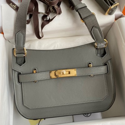 Knockoff Hermes Jypsiere Mini Handmade Bag In Gris Meyer Swift Calfskin JM67YI96