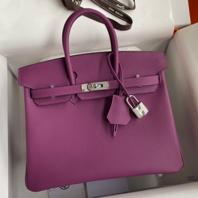 Replica Hermes Birkin 25 Retourne Handmade Bag In Anemone Epsom Calfskin JM2087Ph61