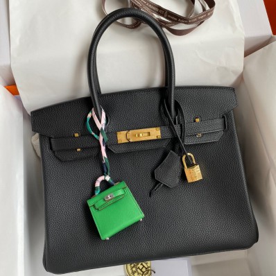 Replica Hermes Birkin 30 Retourne Handmade Bag In Black Clemence Leather JM1831pe68