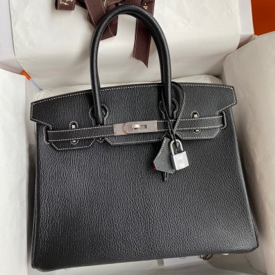 Replica Hermes HSS Birkin 30 Bicolor Bag in Black and Red Chevre Mysore Leather JM658yF79