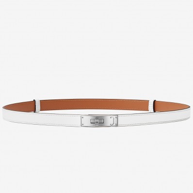 Replica Hermes Kelly 18 Belt In White Epsom Leather JM864BH97