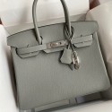 AAA Hermes Birkin 30 Retourne Handmade Bag In Girls Mouette Clemence Leather JM381DY28