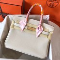 AAAAA Hermes Birkin 30 Handmade Bag In White Clemence Leather JM1849np74
