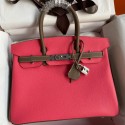 AAAAA Hermes HSS Birkin 30 Bicolor Bag in Rose Lipstick and Taupe Epsom Calfskin JM1551np74