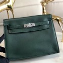 AAAAA Replica Hermes Kelly Danse Handmade Bag In Dark Green Swift Leather JM149cd87