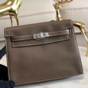 Copy Hermes Kelly Danse Handmade Bag In Taupe Swift Leather JM1733Kn74