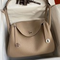 Copy Hermes Lindy 30 Handmade Bag In Tourterelle Clemence Leather JM2080it96
