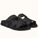 Copy Hermes Women's Chypre Sandals In Black Epsom Calfskin JM1872Wq19