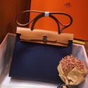 Designer Hermes Herbag Zip 31cm Bag In Brown And Blue JM251SU34