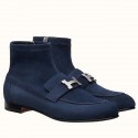Fake Hermes Blue Saint Honore Ankle Boots JM1965UI88