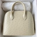 Fake Hermes Bolide 1923 25 Handmade Bag In Parchemin Ostrich Leather JM1625BC48