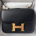 Fake Hermes Constance 1-24 Mirror Bag In Black Epsom Calfskin JM809aX74