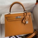 Fake Hermes Kelly Sellier 25 Handmade Bag In Toffee Epsom Calfskin JM470El59