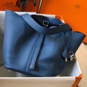 Fake Hermes Picotin Lock 22 Bag In Blue Agate Clemence Leather JM1146fJ59