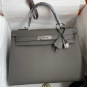 Fashion Hermes Kelly Sellier 32 Handmade Bag In Etain Epsom Calfskin JM1813lx86
