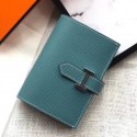Hermes Bearn Mini Wallet In Blue Jean Epsom Leather JM1692ZZ98