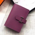 Hermes Bearn Mini Wallet In Purple Epsom Leather JM120cC72