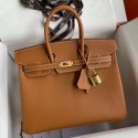 Hermes Birkin 25 Handmade Bag In Gold Epsom Calfskin JM1121bF80